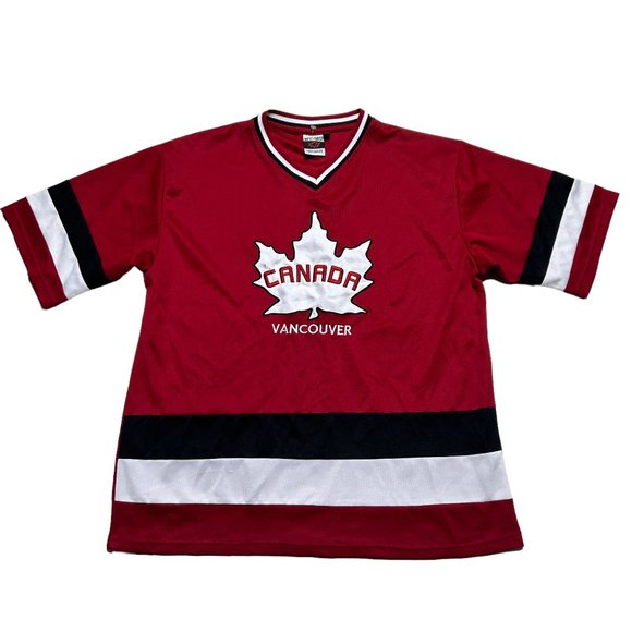 West Coast Vancouver Canada Hockey Jersey Adult Medium Red Short Sleeve - Picture 1 of 9
